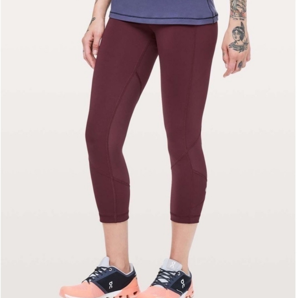 Lululemon Pace Rival Crop Dark Adobe Sz6 22"